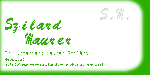 szilard maurer business card