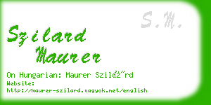 szilard maurer business card